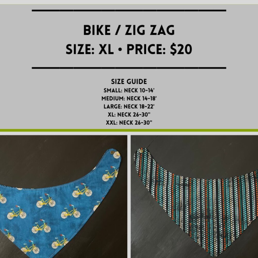 *NOW FOR $15* Bike Bandana- Size XL 22-26" W/ DISCOUNT SHIPPING